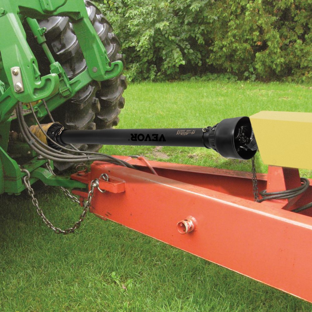 VEVOR PTO Shaft, 1-3/8\" PTO Drive Shaft, 6 Spline Tractor, Round Implement Ends PTO Driveline Shaft, Series 4 Tractor PTO Shaft, 43\"-61\" Brush Hog PTO Shaft Black, for Finish Mower, Rotary Cutter