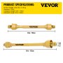Vevor Pto Shaft Pto Drive Shaft 1-3/8" X 6 Spline Ends Yellow 43-61" For Tractor
