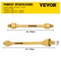 VEVOR PTO Shaft, 1-3/8” PTO Drive Shaft, 6 Spline Tractor and Implement Ends PTO Driveline Shaft, Series 4 Tractor PTO Shaft, 47”-67” Brush Hog PTO Shaft Yellow, for Finish Mower, Rotary Cutter