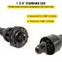 VEVOR PTO Shaft, 1-3/8” PTO Drive Shaft, 6 Spline Both Ends PTO Driveline Shaft, Series 6 Tractor PTO Shaft, 47”-67” Brush Hog PTO Shaft, Black PTO Shaft w/Slip Clutch for Bush Hog/Finish Mower