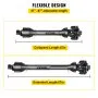 VEVOR PTO Shaft, 1-3/8” PTO Drive Shaft, 6 Spline Both Ends PTO Driveline Shaft, Series 6 Tractor PTO Shaft, 47”-67” Brush Hog PTO Shaft, Black PTO Shaft w/Slip Clutch for Bush Hog/Finish Mower