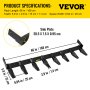 VEVOR Bucket Tooth Bar 66'' Inside Bucket Width Tractor Bucket Teeth 9.84'' Teeth Space Tooth Bar for Loader Bucket 23TF Bolt on Tooth Bucket Enables Penetration of Compacted Soil and Other Materials