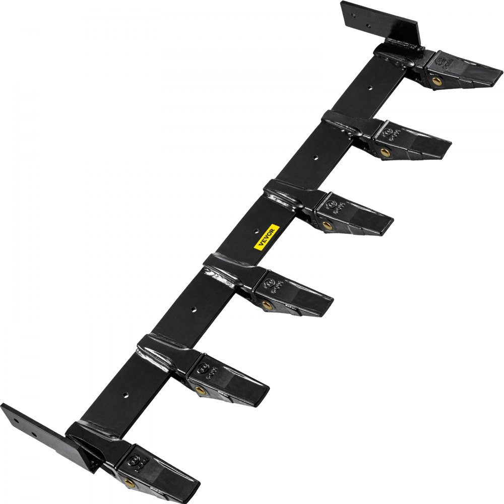 VEVOR Bucket Tooth Bar, 48in Inside Bucket Width Tractor Bucket Teeth, 9.84in Teeth Space Tooth Bar for Loader Bucket 23TF, Bolt on Tooth Bucket Enables Penetration of Compacted Soil