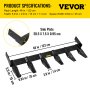 VEVOR Bucket Tooth Bar, 48in Inside Bucket Width Tractor Bucket Teeth, 9.84in Teeth Space Tooth Bar for Loader Bucket 23TF, Bolt on Tooth Bucket Enables Penetration of Compacted Soil