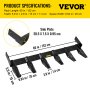 VEVOR Bucket Tooth Bar 60'' Inside Bucket Width Tractor Bucket Teeth 9.84'' Teeth Space Tooth Bar for Loader Bucket 23TF Bolt on Tooth Bucket Enables Penetration of Compacted Soil and Other Materials