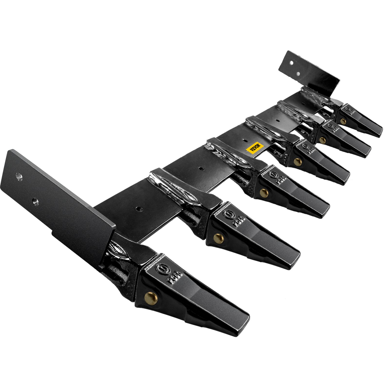 VEVOR Bucket Tooth Bar 60'' Inside Bucket Width Tractor Bucket Teeth 9.84'' Teeth Space Tooth Bar for Loader Bucket 23TF Bolt on Tooth Bucket Enables Penetration of Compacted Soil and Other Material