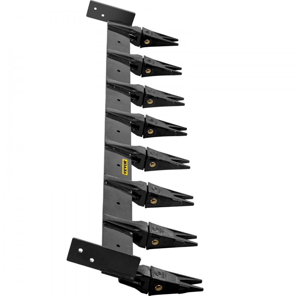 VEVOR Bucket Tooth Bar 72'' Inside Bucket Width Tractor Bucket Teeth 9.84\'\' Teeth Space Tooth Bar for Loader Bucket 23TF Bolt on Tooth Bucket Enables Penetration of Compacted Soil and Other Materi