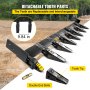 VEVOR Bucket Tooth Bar 72'' Inside Bucket Width Tractor Bucket Teeth 9.84\'\' Teeth Space Tooth Bar for Loader Bucket 23TF Bolt on Tooth Bucket Enables Penetration of Compacted Soil and Other Materi