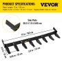 VEVOR Bucket Tooth Bar 72'' Inside Bucket Width Tractor Bucket Teeth 9.84\'\' Teeth Space Tooth Bar for Loader Bucket 23TF Bolt on Tooth Bucket Enables Penetration of Compacted Soil and Other Materi