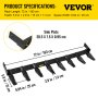 VEVOR Bucket Tooth Bar 72'' Inside Bucket Width Tractor Bucket Teeth 9.84'' Teeth Space Tooth Bar for Loader Bucket 23TF Bolt on Tooth Bucket Enables Penetration of Compacted Soil and Other Materials