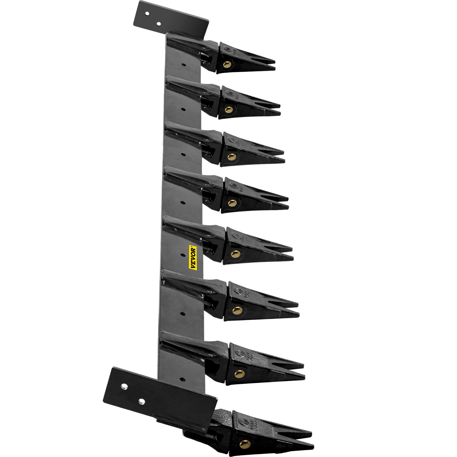 VEVOR Bucket Tooth Bar 72'' Inside Bucket Width Tractor Bucket Teeth 9.84\'\' Teeth Space Tooth Bar for Loader Bucket 23TF Bolt on Tooth Bucket Enables Penetration of Compacted Soil and Other Materi