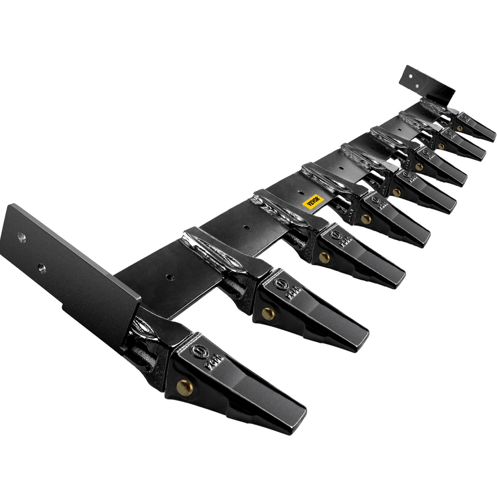 VEVOR Bucket Tooth Bar 72'' Inside Bucket Width Tractor Bucket Teeth 9.84\'\' Teeth Space Tooth Bar for Loader Bucket 23TF Bolt on Tooth Bucket Enables Penetration of Compacted Soil and Other Materi