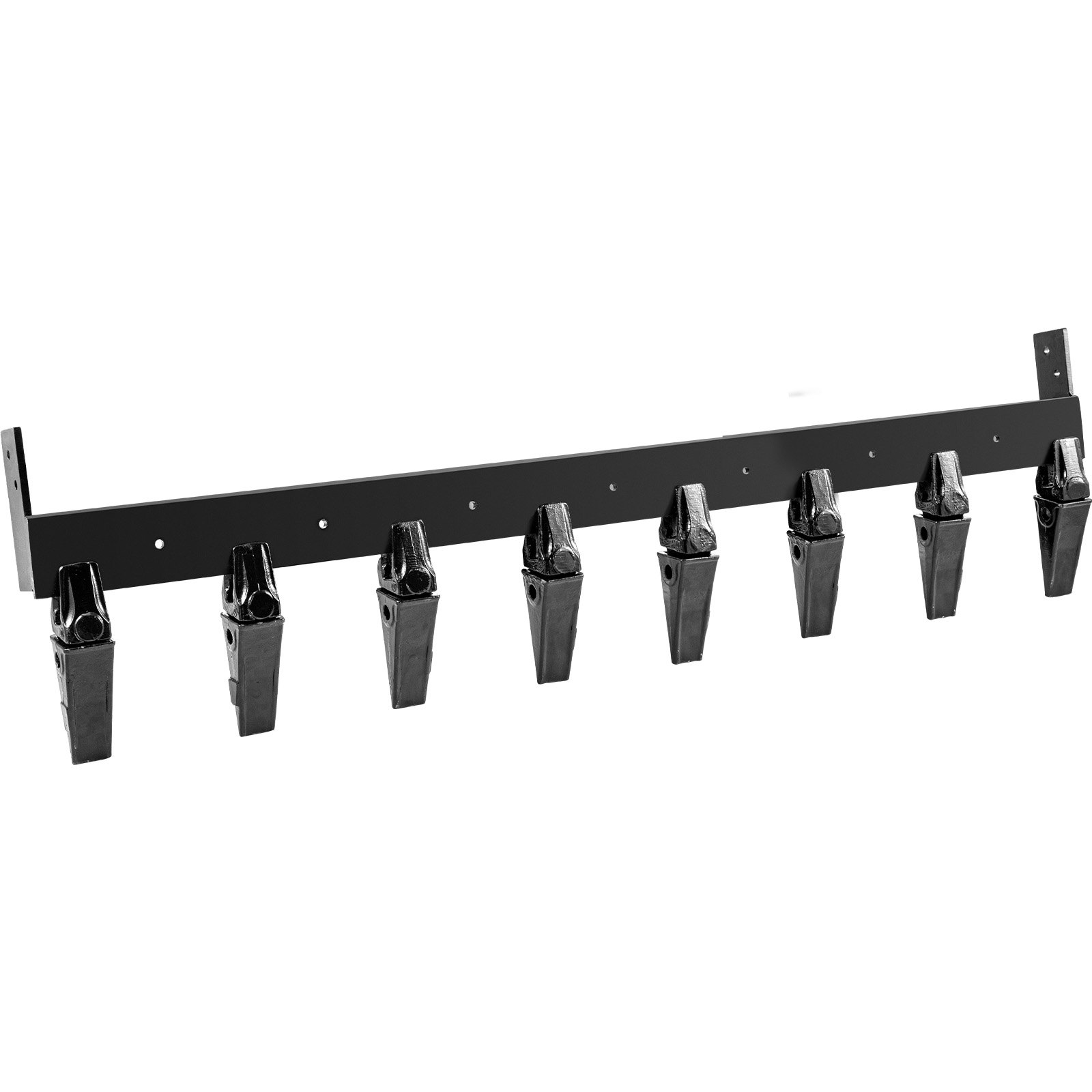 VEVOR Bucket Tooth Bar 72'' Inside Bucket Width Tractor Bucket Teeth 9.84\'\' Teeth Space Tooth Bar for Loader Bucket 23TF Bolt on Tooth Bucket Enables Penetration of Compacted Soil and Other Materi