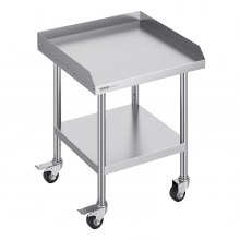 VEVOR Stainless Steel Work Table 61x61 cm Commercial Food Prep Table W/ 4 Casters