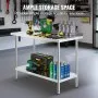 VEVOR 24 x 48 x 36 Inch Stainless Steel Work Table, Commercial Food Prep Worktable Heavy Duty Prep Worktable, Metal Work Table with Adjustable Height for Restaurant, Home and Hotel