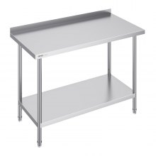 VEVOR 24 x 48 x 36 Inch Stainless Steel Work Table, Commercial Food Prep Worktable Heavy Duty Prep Worktable, Metal Work Table with Adjustable Height for Restaurant, Home and Hotel