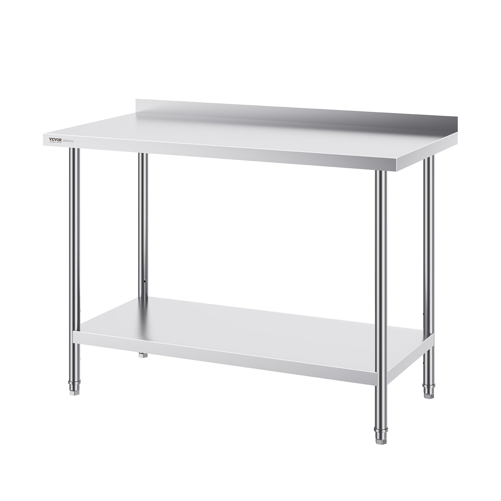 VEVOR 24 x 48 x 36 Inch Stainless Steel Work Table, Commercial Food Prep Worktable Heavy Duty Prep Worktable, Metal Work Table with Adjustable Height for Restaurant, Home and Hotel