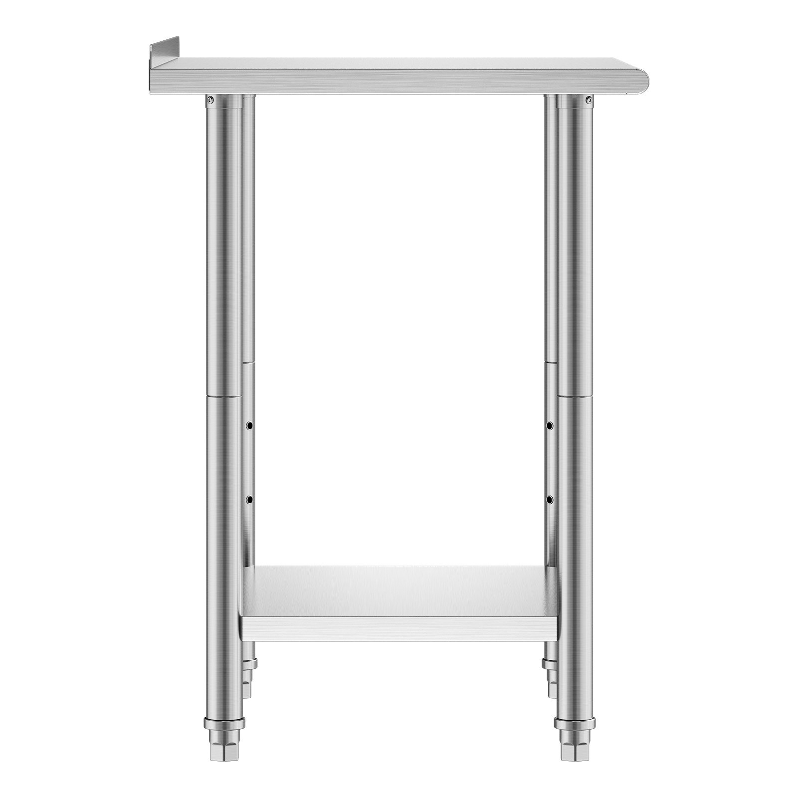 VEVOR Stainless Steel Work Table, 61x76 cm Food Prep Table with Backsplash, Commercial Kitchen Workstation with Adjustable Undershelf, Metal Heavy Duty Utility Worktable, for Restaurant Outdoor