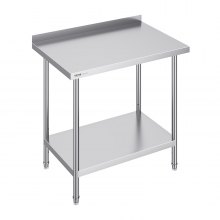 VEVOR 24 x 36 x 36 Inch Stainless Steel Work Table, Commercial Food Prep Worktable Heavy Duty Prep Worktable, Metal Work Table with Adjustable Height for Restaurant, Home and Hotel