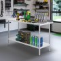 VEVOR 24 x 60 x 36 Inch Stainless Steel Work Table, Commercial Food Prep Worktable Heavy Duty Prep Worktable, Metal Work Table with Adjustable Height for Restaurant, Home and Hotel