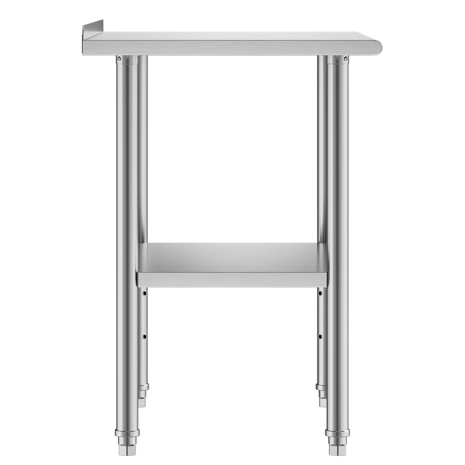 VEVOR Stainless Steel Work Table, 61x91.5 cm Food Prep Table with Backsplash, Commercial Kitchen Workstation with Adjustable Undershelf, Metal Heavy Duty Utility Worktable, for Restaurant Home Outdoor