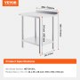 VEVOR 24 x 30 x 36 Inch Stainless Steel Work Table, Commercial Food Prep Worktable Heavy Duty Prep Worktable, Metal Work Table with Adjustable Height for Restaurant, Home and Hotel
