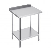 VEVOR 24 x 30 x 36 Inch Stainless Steel Work Table, Commercial Food Prep Worktable Heavy Duty Prep Worktable, Metal Work Table with Adjustable Height for Restaurant, Home and Hotel