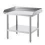 VEVOR Stainless Steel Work Table, 24 x 28 x 26 Inch Commercial Food Prep Worktable, 3-Sided Backsplash Heavy Duty Prep Worktable, Metal Work Table with Adjustable Height for Restaurant Home Hotel
