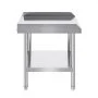 VEVOR Stainless Steel Work Table, 24 x 28 x 26 Inch Commercial Food Prep Worktable, 3-Sided Backsplash Heavy Duty Prep Worktable, Metal Work Table with Adjustable Height for Restaurant Home Hotel