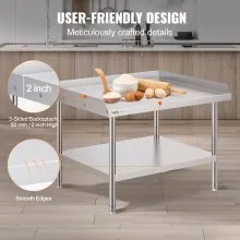 VEVOR Stainless Steel Work Table 30"x36" Commercial Food Prep Table Restaurant