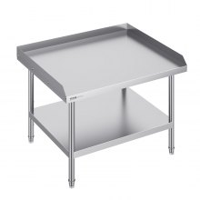 VEVOR Stainless Steel Work Table, 30 x 36 x 26 Inch Commercial Food Prep Worktable, 3-Sided Backsplash Heavy Duty Prep Worktable, Metal Work Table with Adjustable Height for Restaurant Home Hotel