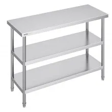 VEVOR Stainless Steel Food Prep Table Commercial Kitchen Work Table 18"x48"