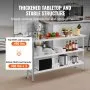 VEVOR Stainless Steel Food Prep Table Commercial Kitchen Work Table 35.6x152.4 cm