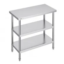 VEVOR Stainless Steel Food Prep Table Commercial Kitchen Work Table 18"x36"