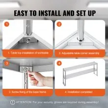 VEVOR Double Overshelf Stainless Steel Overshelf 2-Tier 12"x72" for Prep Table