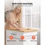 VEVOR Kitchen Island Cart with Storage, 24.84 in Wide Mobile Rolling Storage Island on Swivel Wheels, with Drawer, Storage Cabinet, Towel Rack, Hooks, Table for Home Dining Room, White