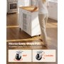 VEVOR Kitchen Island Cart with Storage, 45.67 in Wide Mobile Rolling Storage Island on Swivel Wheels, with 2 Drawers, Storage Cabinet, Drop Leaf, Towel Rack, Table for Home Dining Room, White