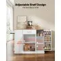 VEVOR Kitchen Island Cart with Storage, 42.36 in Wide Island Table for Kitchen, with 2 Drawers, Storage Cabinet, Table for Home Dining Room, White