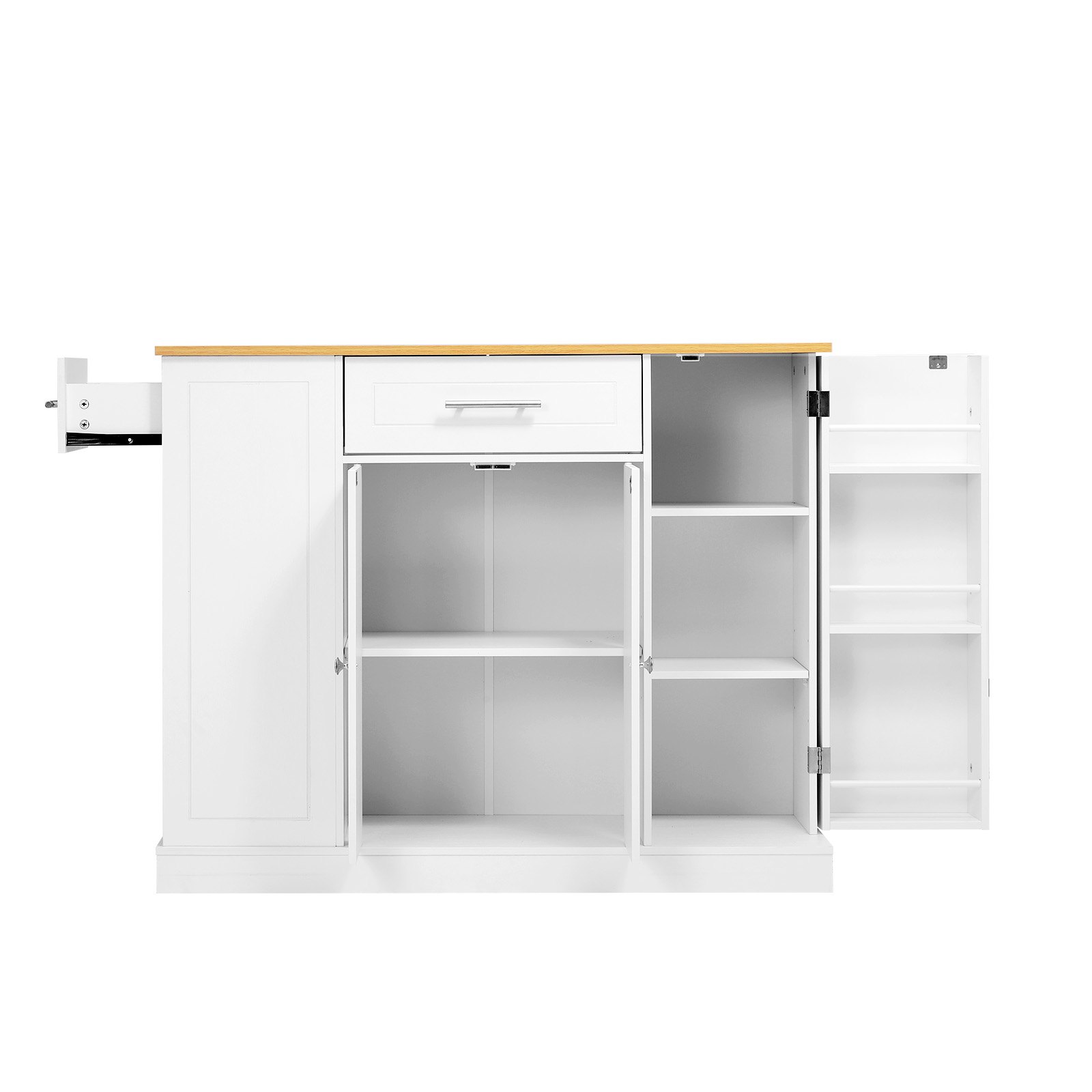 VEVOR Kitchen Island Cart with Storage, 42.36 in Wide Island Table for Kitchen, with 2 Drawers, Storage Cabinet, Table for Home Dining Room, White