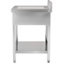 VEVOR Stainless Steel Prep Table 24 x 24 in Stainless Steel Table with Drawer Kitchen Table with Undershelf and Backsplash Kitchen Island 440 Lbs Load Capacity for Restaurant, Home and Hotel