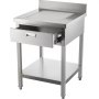 VEVOR Stainless Steel Prep Table 24 x 24 in Stainless Steel Table with Drawer Kitchen Table with Undershelf and Backsplash Kitchen Island 440 Lbs Load Capacity for Restaurant, Home and Hotel