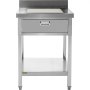VEVOR Stainless Steel Prep Table 24 x 24 in Stainless Steel Table with Drawer Kitchen Table with Undershelf and Backsplash Kitchen Island 440 Lbs Load Capacity for Restaurant, Home and Hotel