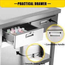 VEVOR Commercial Worktable Workstation Commercial Food Prep Worktable 24 x 36 In