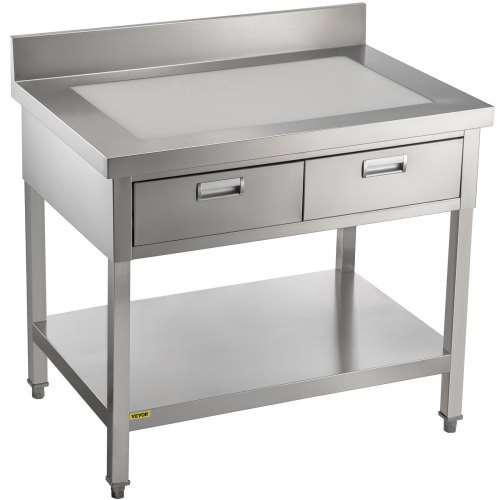 VEVOR Stainless Steel Kitchen Benches Work Bench Food Prep Table 610x1067mm Home