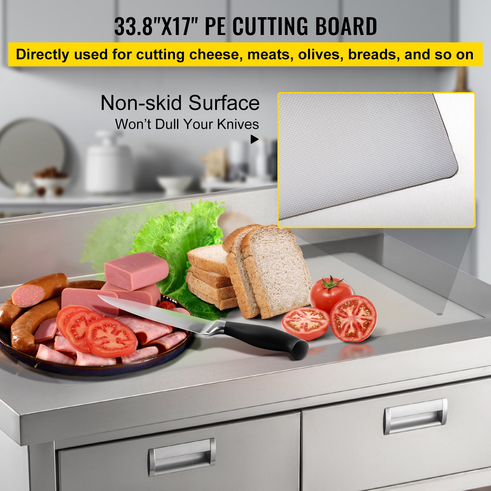 VEVOR Stainless Steel Kitchen Benches Work Bench Food Prep Table 610x1067mm Home