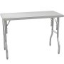 VEVOR Commercial Worktable Workstation 121.9x61 cm Folding Commercial Prep Table, Heavy-duty Stainless Steel Folding Table with 299.8 kg Load, Kitchen Work Table, Silver Stainless Steel Kitchen Island