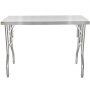 VEVOR Commercial Worktable Workstation 121.9x61 cm Folding Commercial Prep Table, Heavy-duty Stainless Steel Folding Table with 299.8 kg Load, Kitchen Work Table, Silver Stainless Steel Kitchen Island
