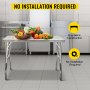 VEVOR Commercial Worktable Workstation 121.9x61 cm Folding Commercial Prep Table, Heavy-duty Stainless Steel Folding Table with 299.8 kg Load, Kitchen Work Table, Silver Stainless Steel Kitchen Island