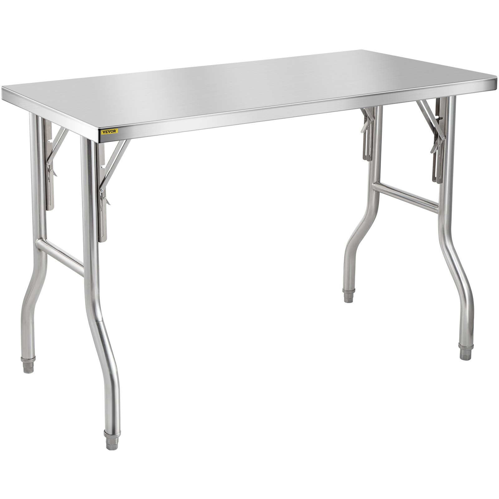 VEVOR Folding Commercial Prep Table, 48 x 24 Inch Commercial Worktable Workstation, Heavy-duty Stainless Steel Folding Table, Kitchen Work Table, for Home Kitchen Restaurant Garage