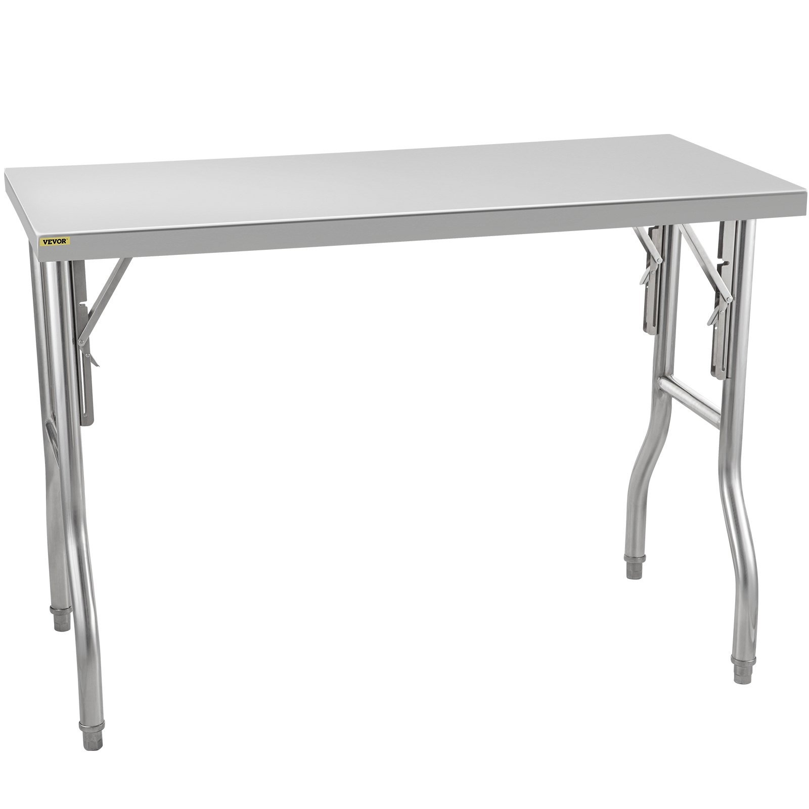VEVOR Folding Commercial Prep Table, 48 x 24 Inch Commercial Worktable Workstation, Heavy-duty Stainless Steel Folding Table, Kitchen Work Table, for Home Kitchen Restaurant Garage